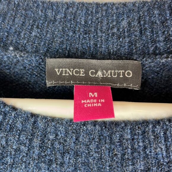 Dark Blue Oversized Vince Camuto Center Seam Cozy Sweater - Picture 2 of 6